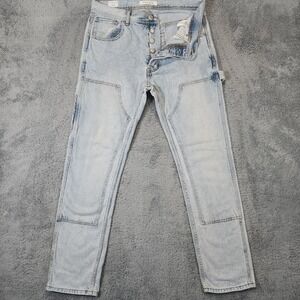 PacSun Double Knee Jeans Mens 31x32 Blue Light Wash Vintage Loose Carpenter
